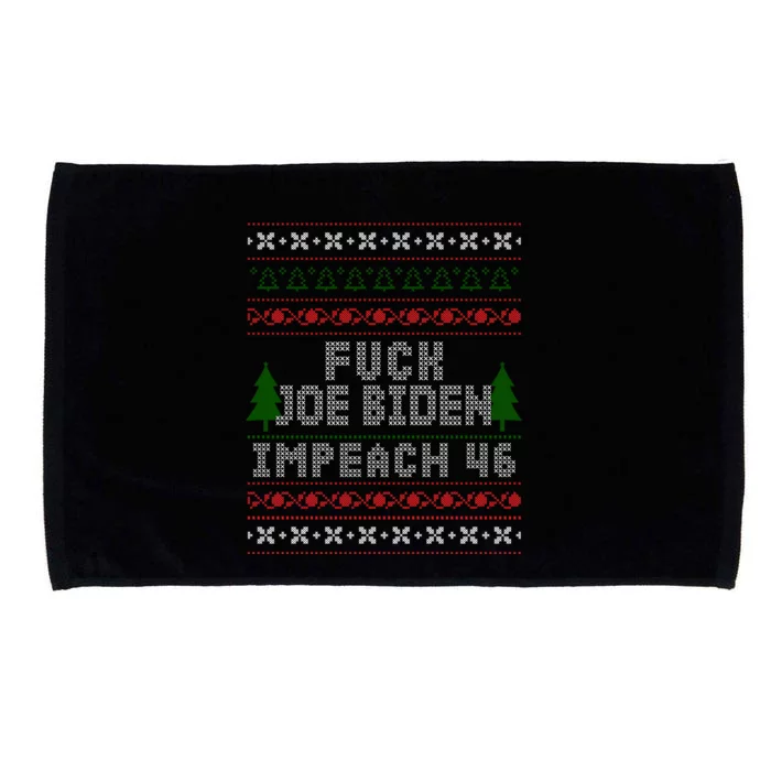 FJB Impeach 46 Anti Biden Ugly Christmas Microfiber Hand Towel