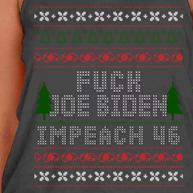 FJB Impeach 46 Anti Biden Ugly Christmas Women's Knotted Racerback Tank