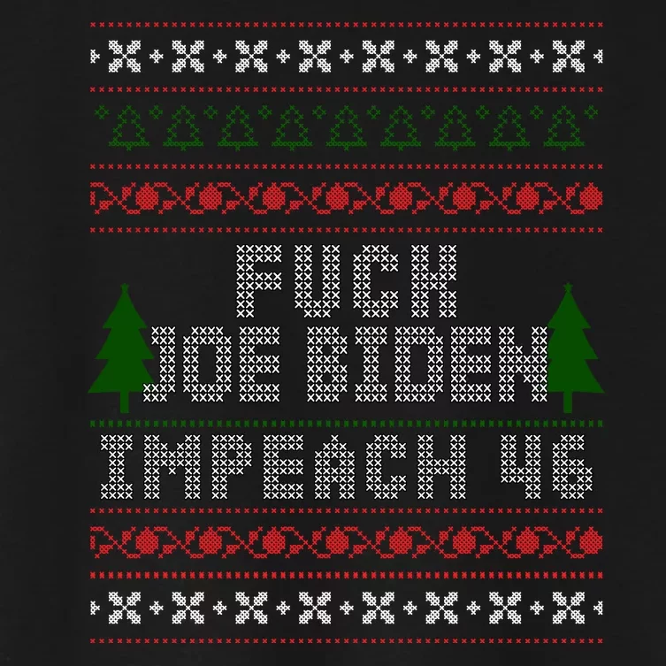 FJB Impeach 46 Anti Biden Ugly Christmas Women's Crop Top Tee