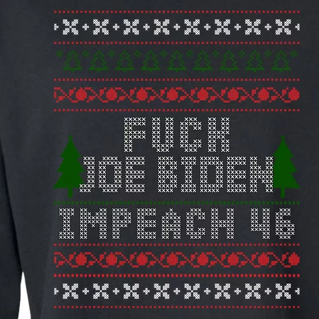 FJB Impeach 46 Anti Biden Ugly Christmas Cropped Pullover Crew