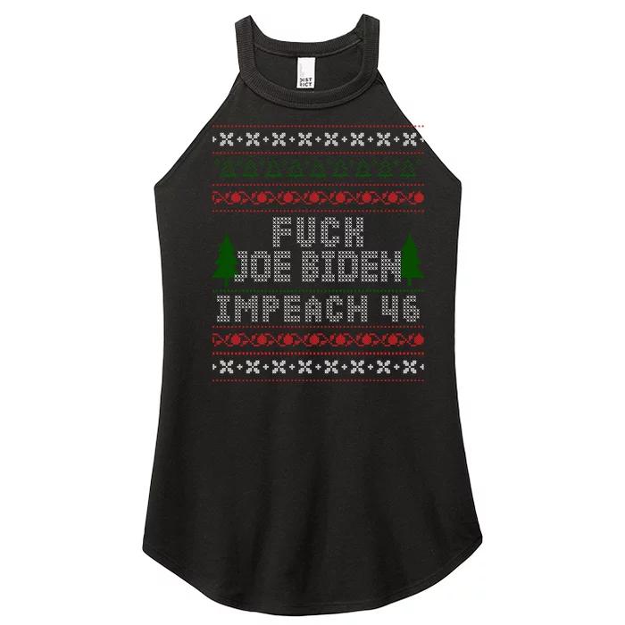 FJB Impeach 46 Anti Biden Ugly Christmas Women’s Perfect Tri Rocker Tank