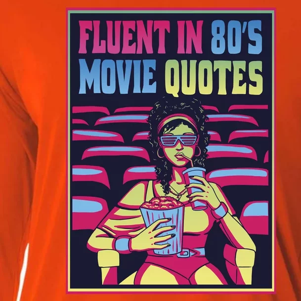 Fluent In 80s Movie Quotes Retro Cooling Performance Long Sleeve Crew