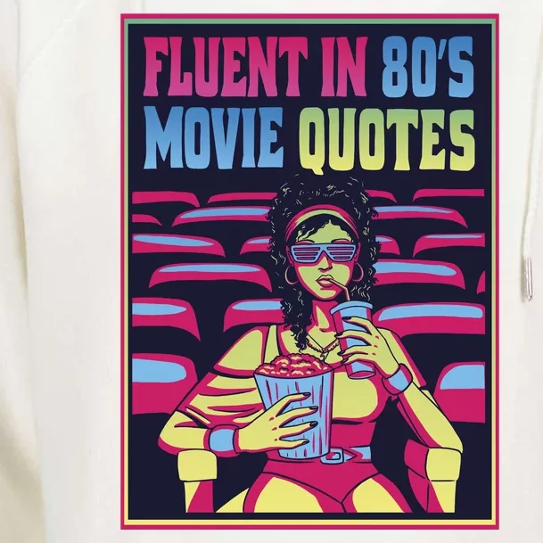 Fluent In 80s Movie Quotes Retro Womens Funnel Neck Pullover Hood