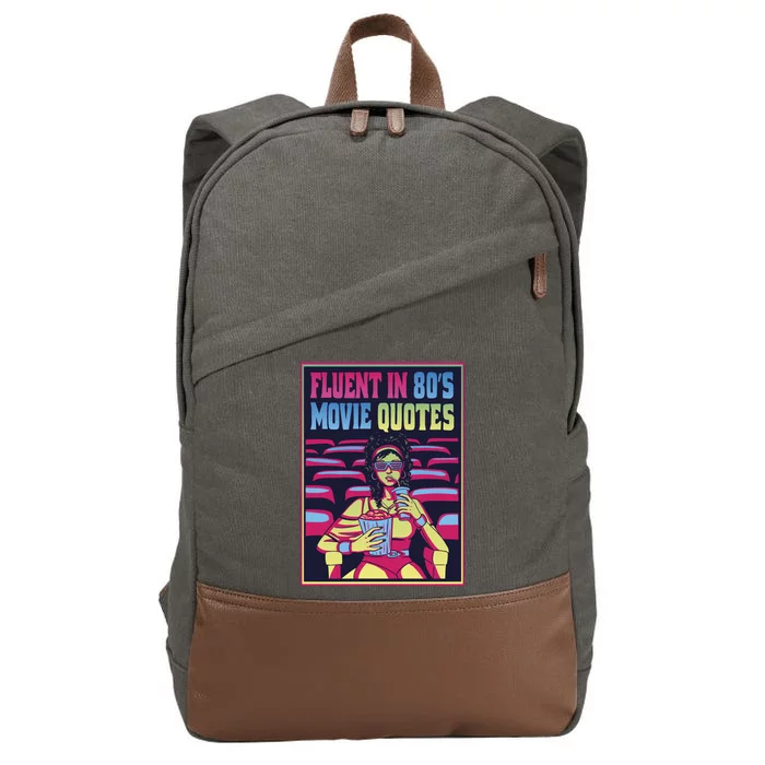 Fluent In 80s Movie Quotes Retro Cotton Canvas Backpack