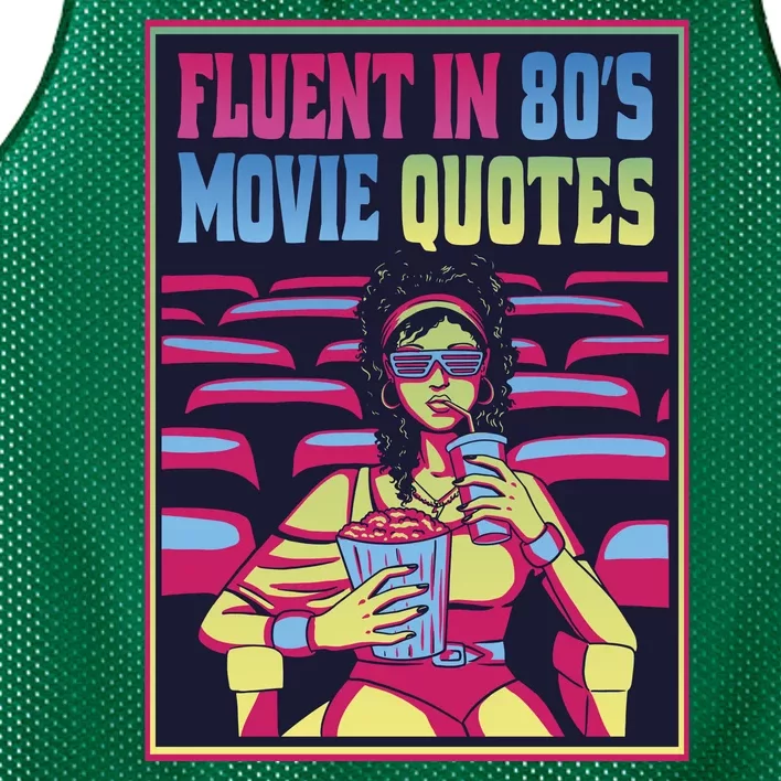 Fluent In 80s Movie Quotes Retro Mesh Reversible Basketball Jersey Tank