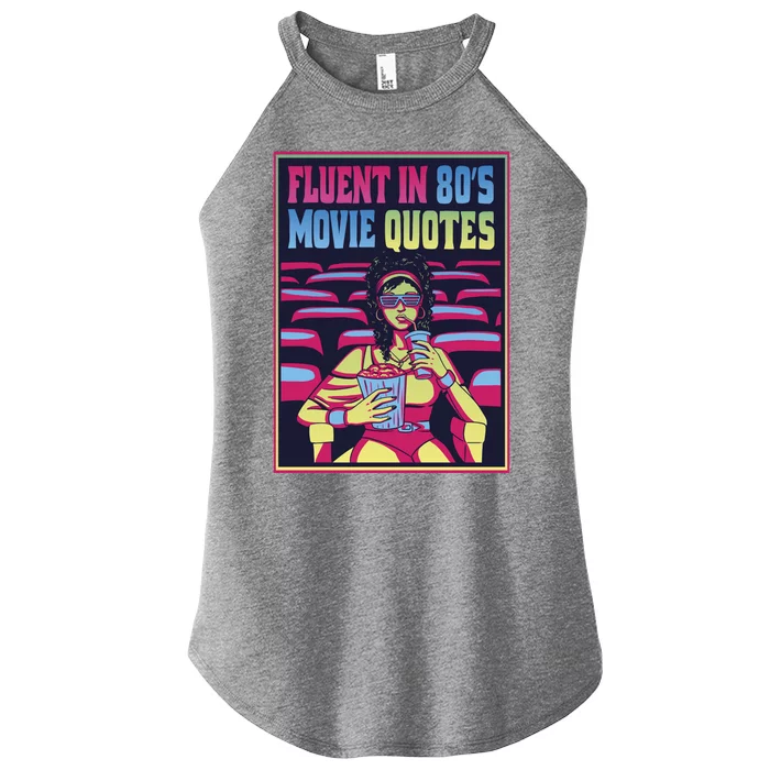 Fluent In 80s Movie Quotes Retro Women’s Perfect Tri Rocker Tank