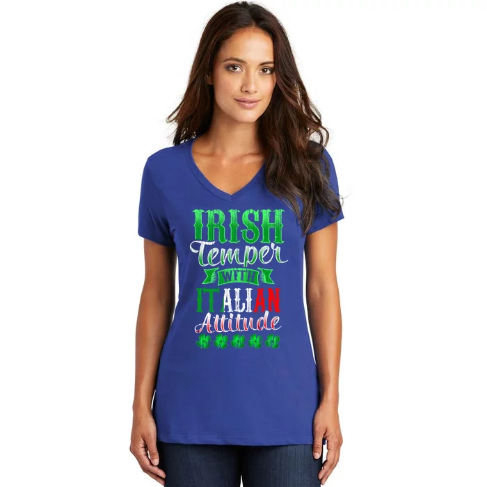 Funny Irish And Italian Gift Paddy's Funny St Patrick's Day Gift Women's V-Neck T-Shirt