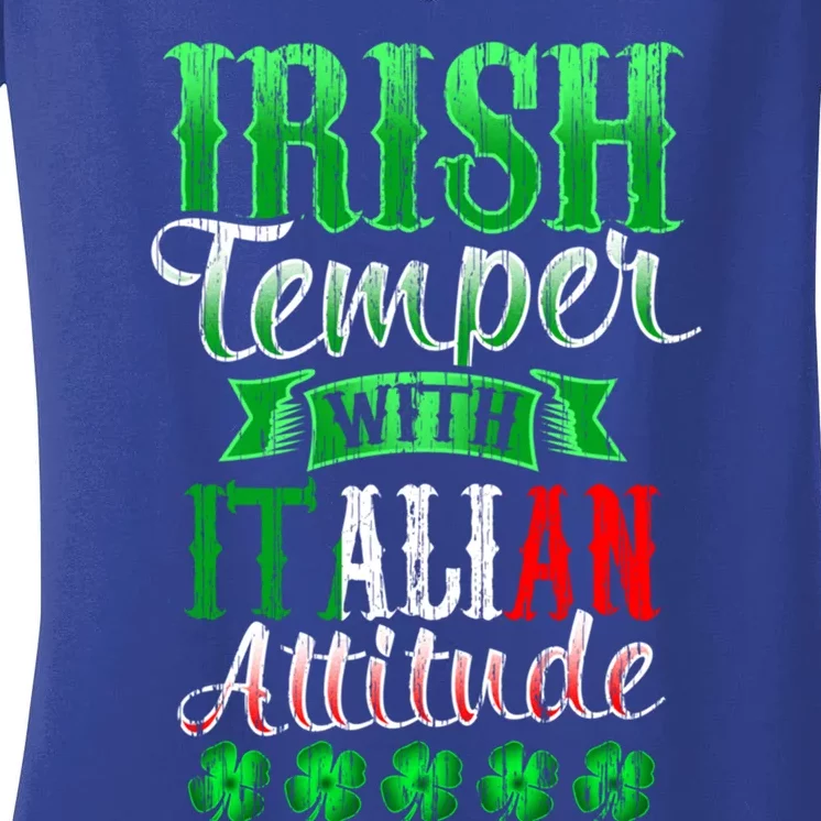 Funny Irish And Italian Gift Paddy's Funny St Patrick's Day Gift Women's V-Neck T-Shirt