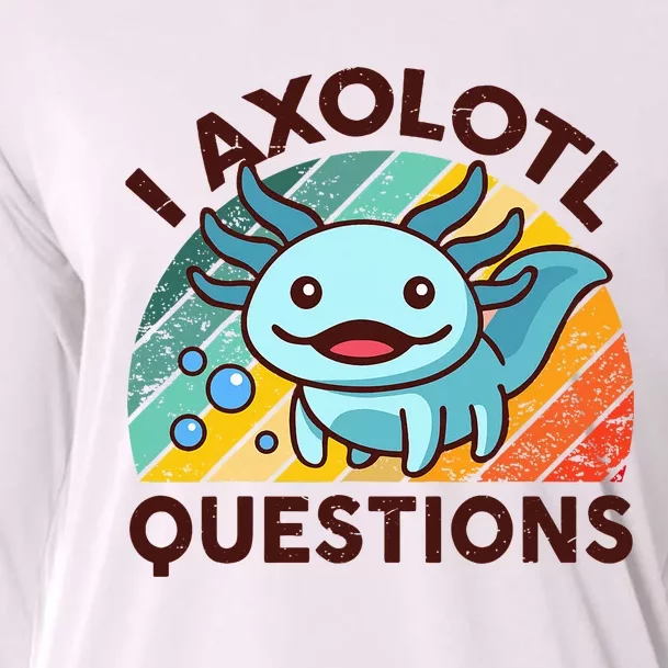 Funny I Axolotl Questions Retro Cute Boy Girl Cooling Performance Long Sleeve Crew