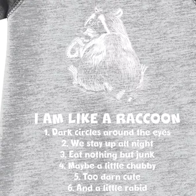 Funny I Am Like A Raccoon Infant Baby Jersey Bodysuit