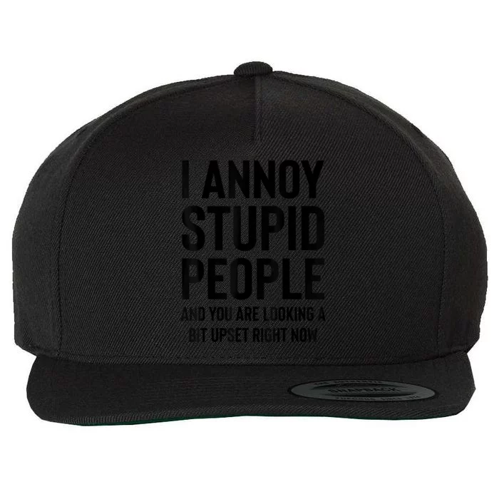 Funny I Annoy Stupid People And You Are Looking A Bit Upset Funny Wool Snapback Cap