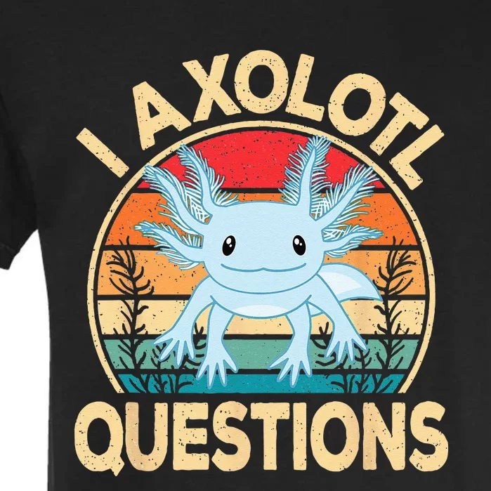 Funny I Axolotl Questions Cute Kawaii Blue Axolotl Retro Garment-Dyed Heavyweight T-Shirt