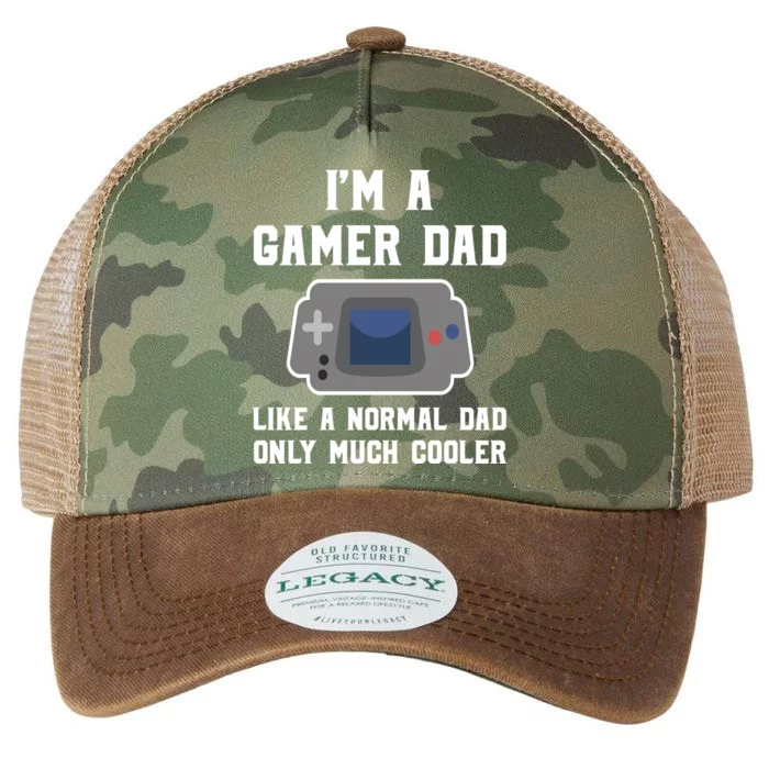 Funny Im A Gamer Dad Much Cooler Gift Legacy Tie Dye Trucker Hat