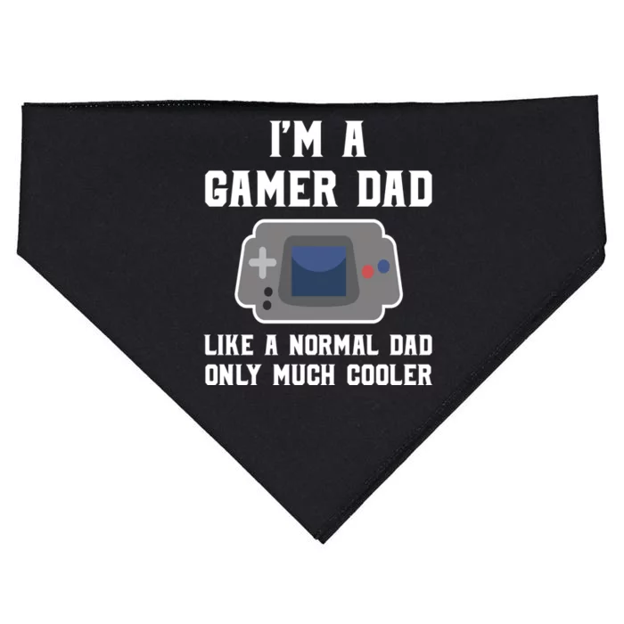 Funny Im A Gamer Dad Much Cooler Gift USA-Made Doggie Bandana