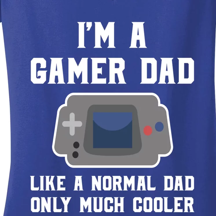 Funny Im A Gamer Dad Much Cooler Gift Women's V-Neck T-Shirt