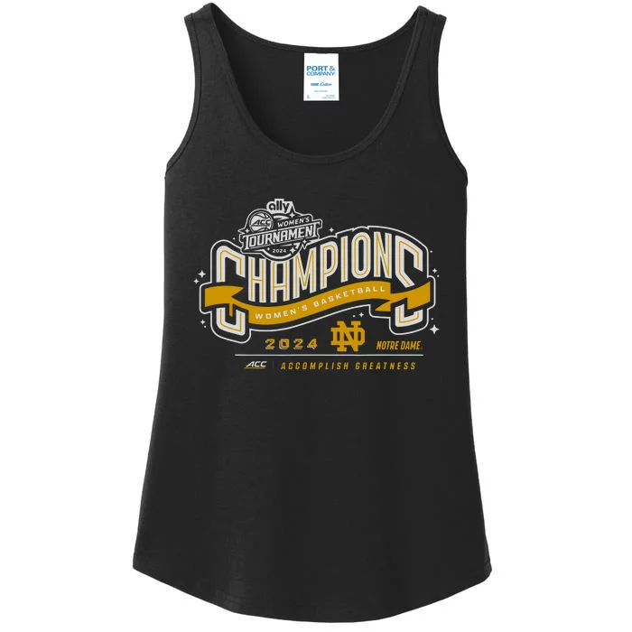 Fighting Irish Acc Champs 2024 Women Basketball Ladies Essential Tank