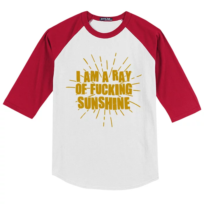 Funny I Am A Ray Of Fucking Sunshine Kids Colorblock Raglan Jersey