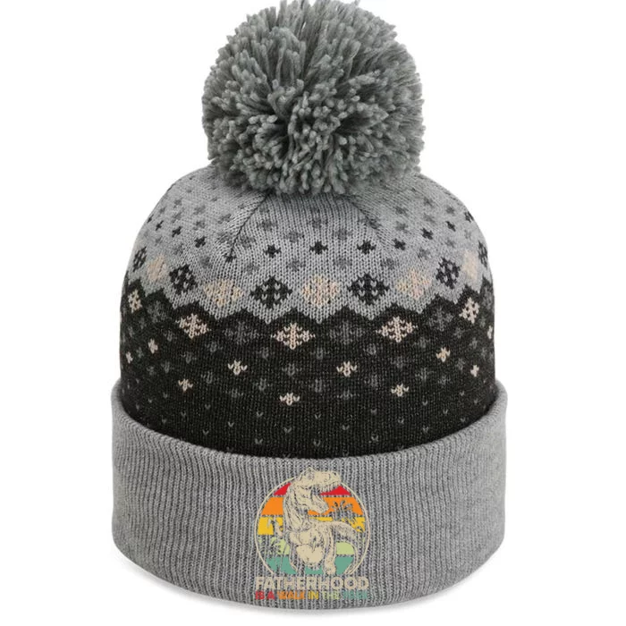 Fatherhood Is A Walk In The Park Funny Gift The Baniff Cuffed Pom Beanie