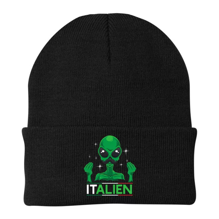 Funny Italian Alien Pun Italy Hand Gesture Knit Cap Winter Beanie