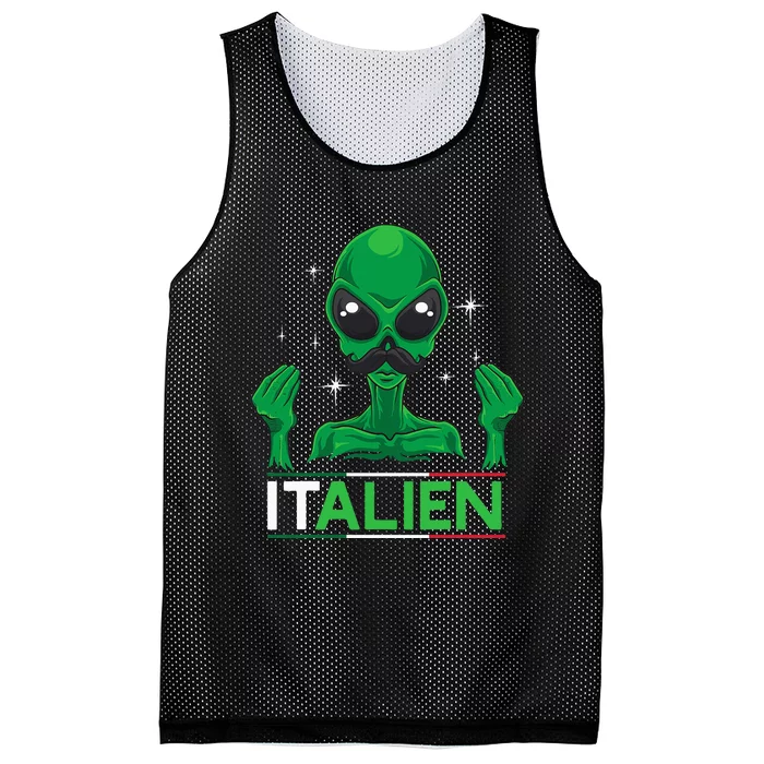 Funny Italian Alien Pun Italy Hand Gesture Mesh Reversible Basketball Jersey Tank