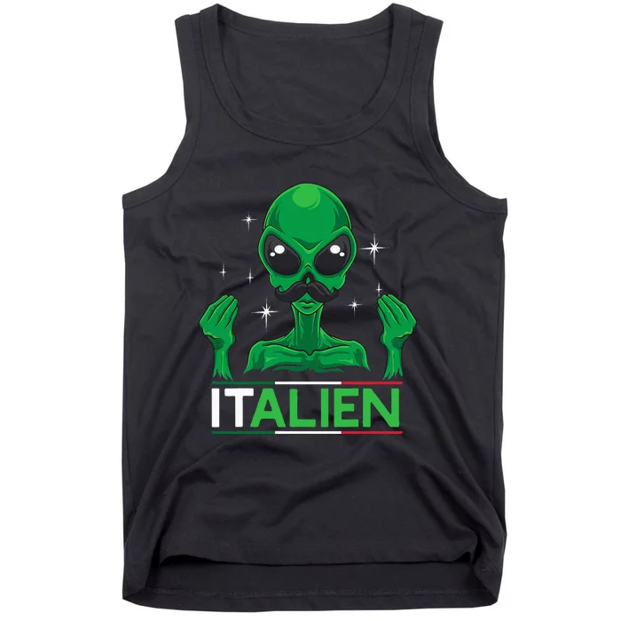 Funny Italian Alien Pun Italy Hand Gesture Tank Top