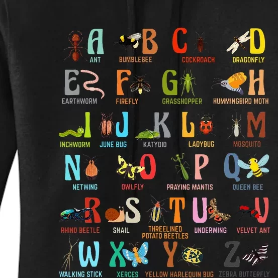 Funny Insect Animals Alphabet Kindergarten Women's Pullover Hoodie