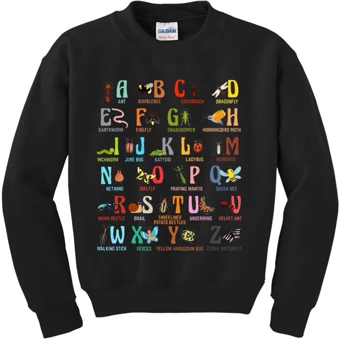 Funny Insect Animals Alphabet Kindergarten Kids Sweatshirt