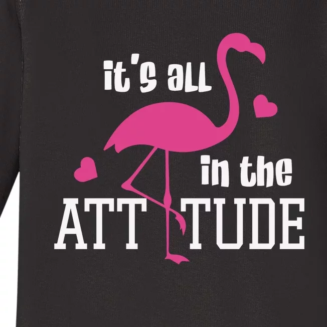 Flamingo It's All In The Attitude Baby Long Sleeve Bodysuit