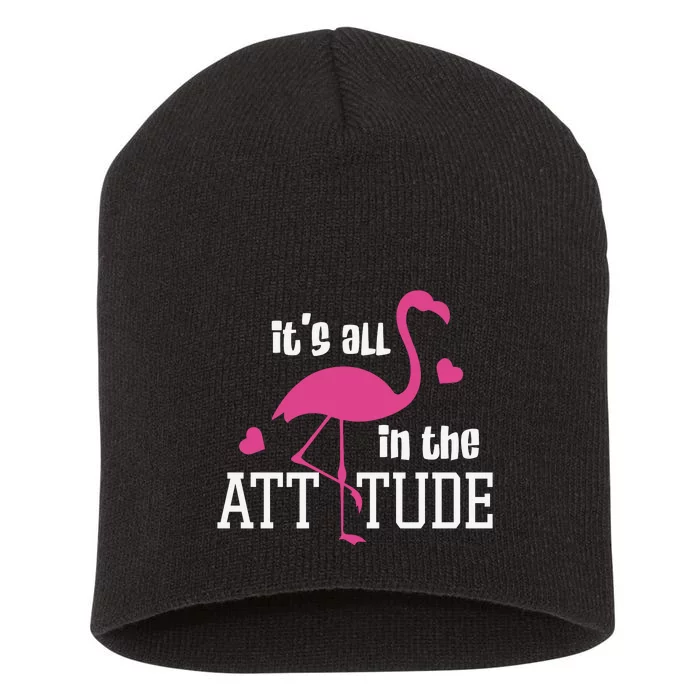 Flamingo It's All In The Attitude Short Acrylic Beanie