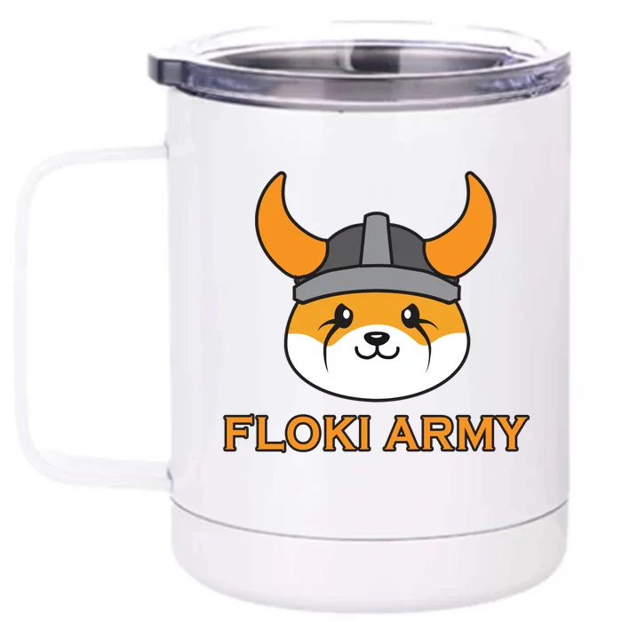 Floki Inu Army Crypto Currency Vikings Crypto Front & Back 12oz Stainless Steel Tumbler Cup