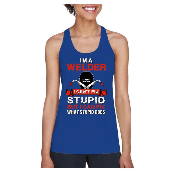 Funny Im A Welder Gift Welding Wedding Supplies Dad Gift Women's Racerback Tank