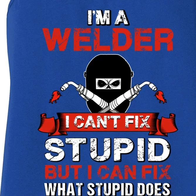 Funny Im A Welder Gift Welding Wedding Supplies Dad Gift Women's Racerback Tank