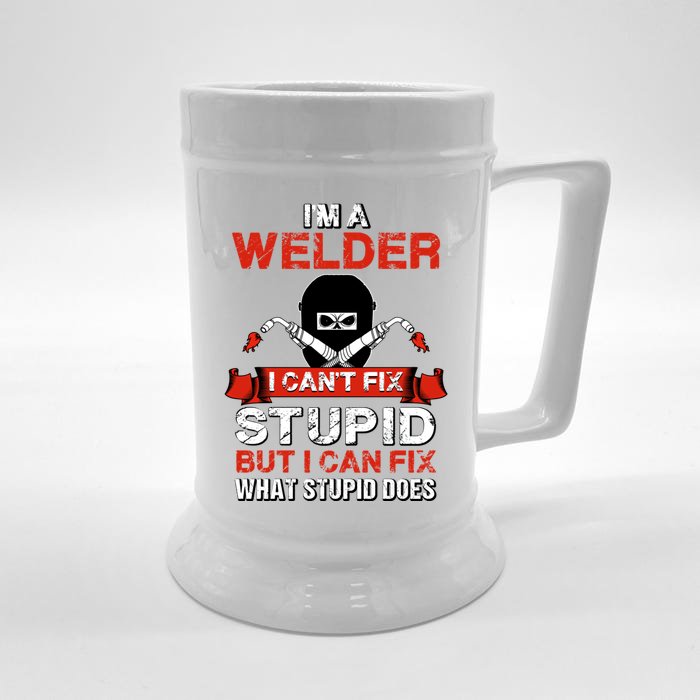 Funny Im A Welder Gift Welding Wedding Supplies Dad Gift Front & Back Beer Stein