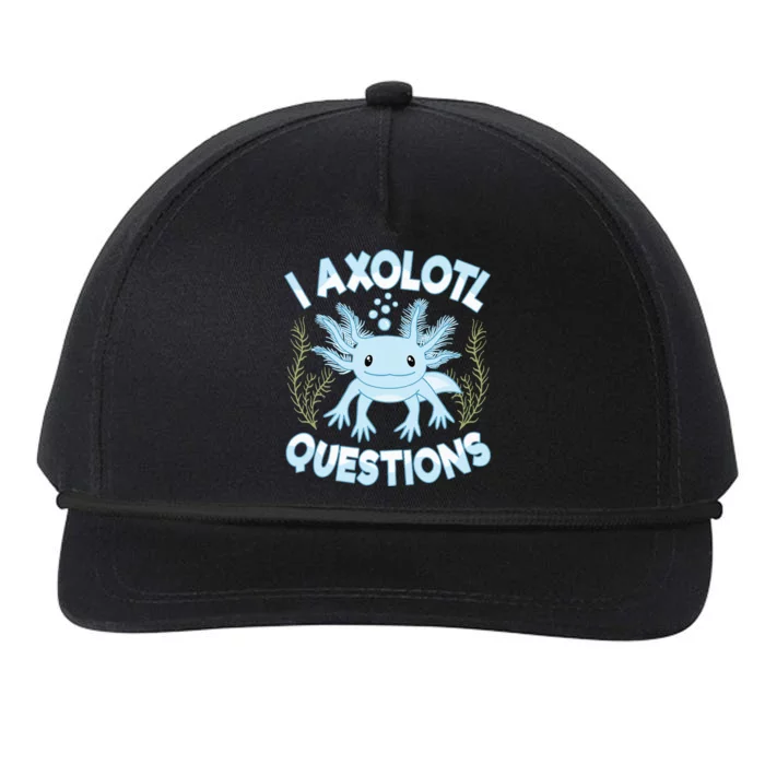 Funny I Axolotl Questions Cute Blue Axolotl Kawaii Snapback Five-Panel Rope Hat