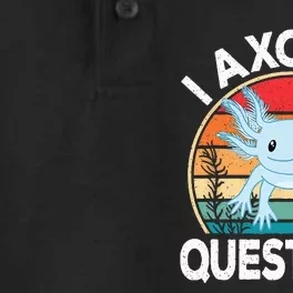 Funny I Axolotl Questions Cute Blue Axolotl Kawaii Retro Dry Zone Grid Performance Polo