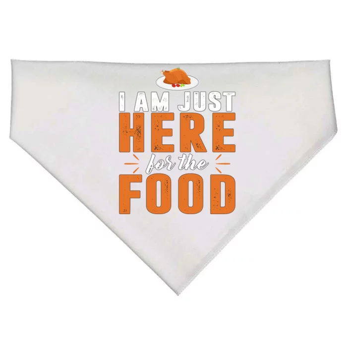 Funny I Am Just Here For The Food Meaningful Gift USA-Made Doggie Bandana