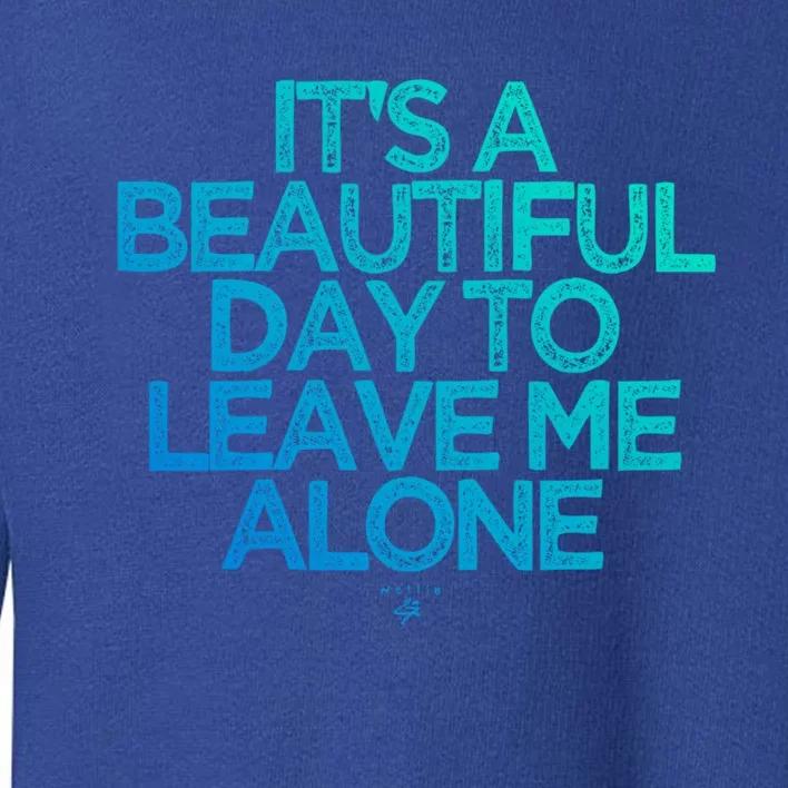 Funny It's A Beautiful Day To Leave Me Alone Novelty Gift Meaningful Gift Toddler Sweatshirt