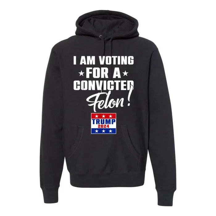 Funny I Am Voting For A Convicted Felon Support Trump 2024 Premium Hoodie