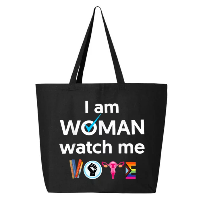 Funny I Am Woman Watch Me Vote 25L Jumbo Tote