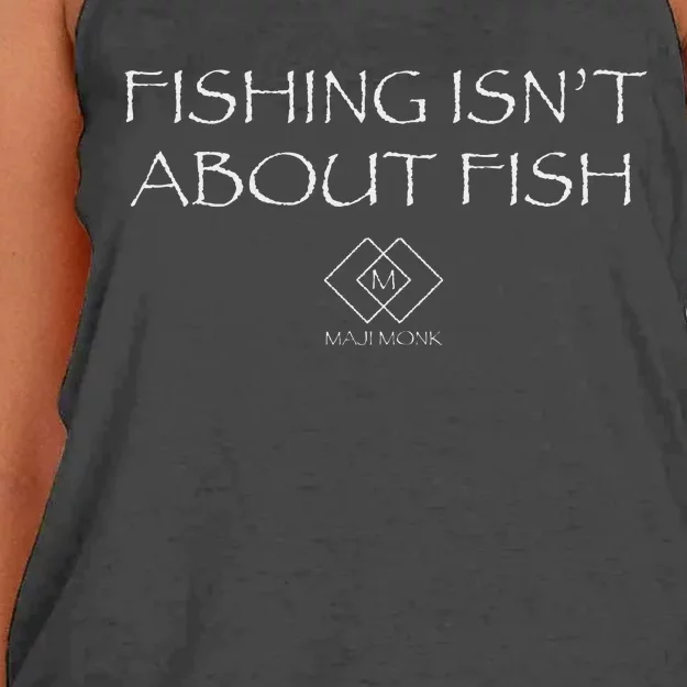 Fishing IsnT About Fish Reflective Design Women's Knotted Racerback Tank