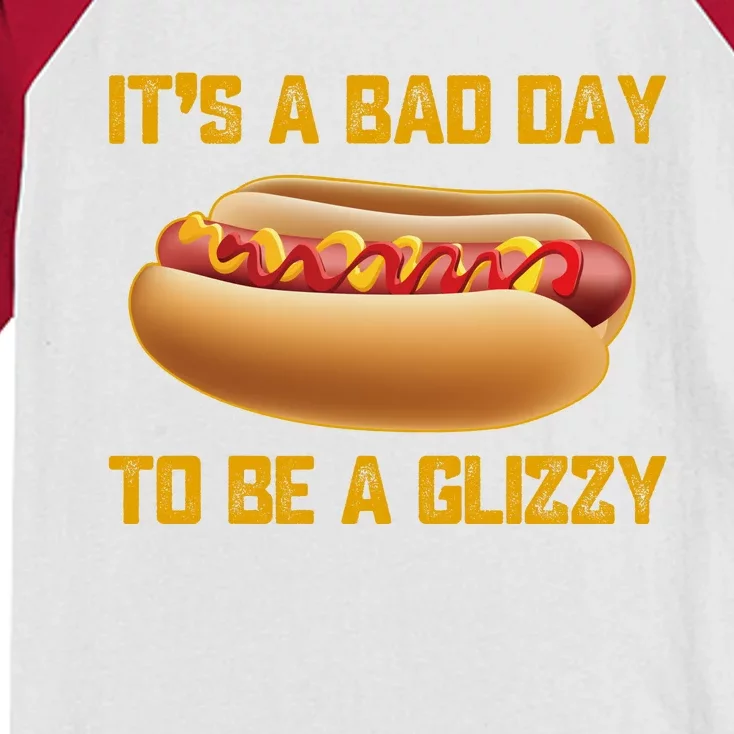 Funny It’s A Bad Day To Be A Glizzy Kids Colorblock Raglan Jersey