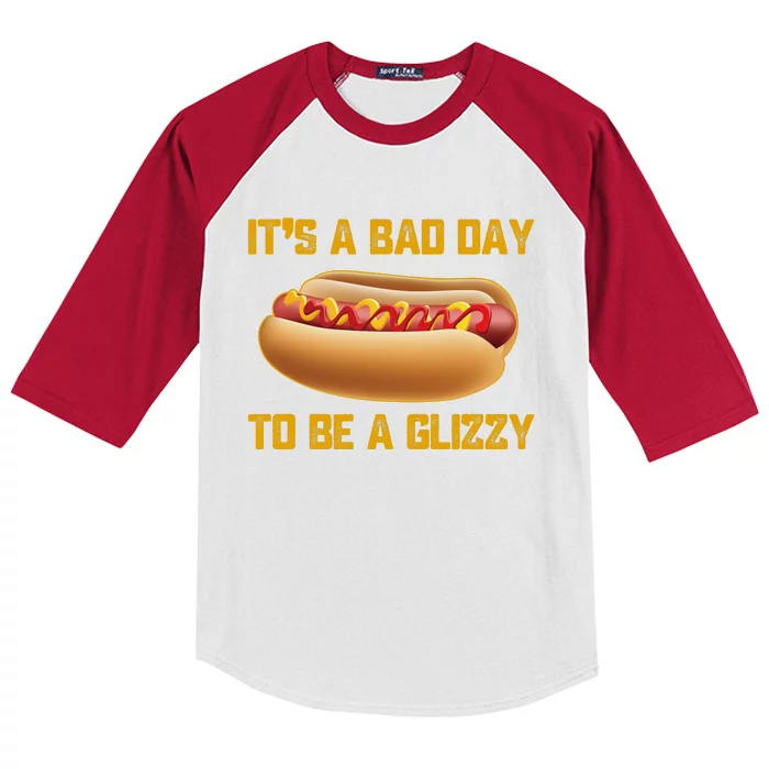 Funny It’s A Bad Day To Be A Glizzy Kids Colorblock Raglan Jersey