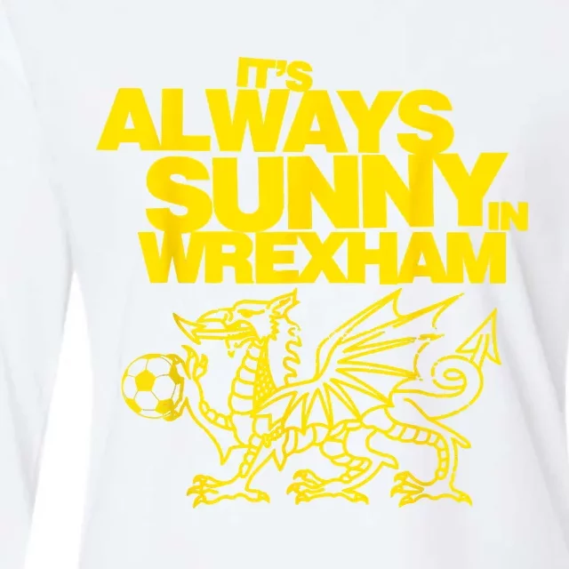 Funny ItS Always Sunny In Wrexham Wales Dragon Football Womens Cotton Relaxed Long Sleeve T-Shirt