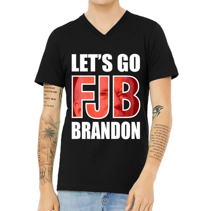 FJB Let's Go Brandon Image Apparel V-Neck T-Shirt