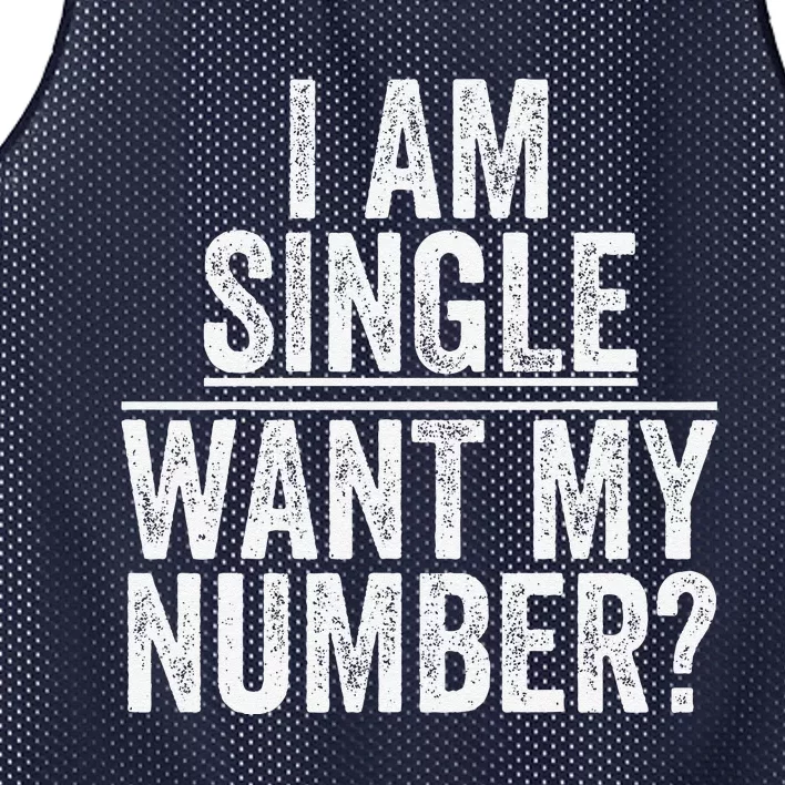 Funny I Am Single Want My Number Mesh Reversible Basketball Jersey Tank