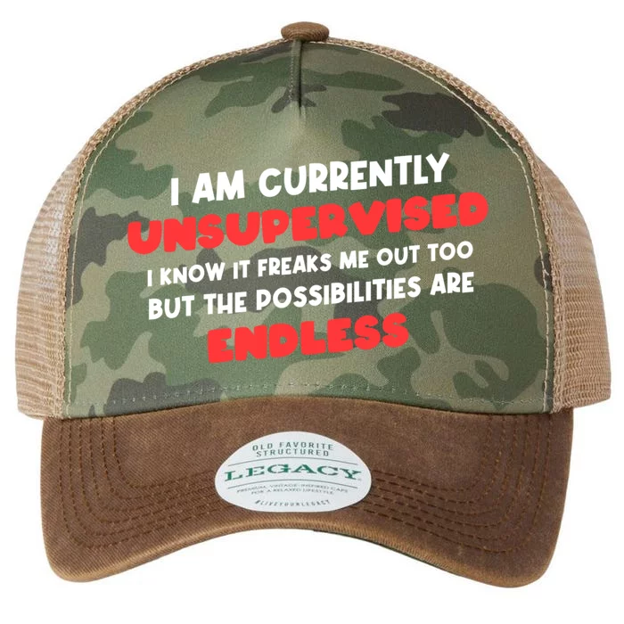 Funny I Am Currently Unsupervised I Know It Freaks Me Legacy Tie Dye Trucker Hat