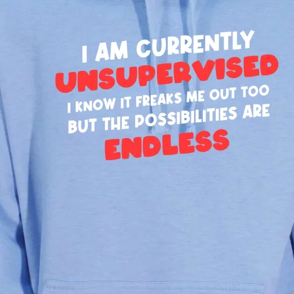 Funny I Am Currently Unsupervised I Know It Freaks Me Unisex Surf Hoodie