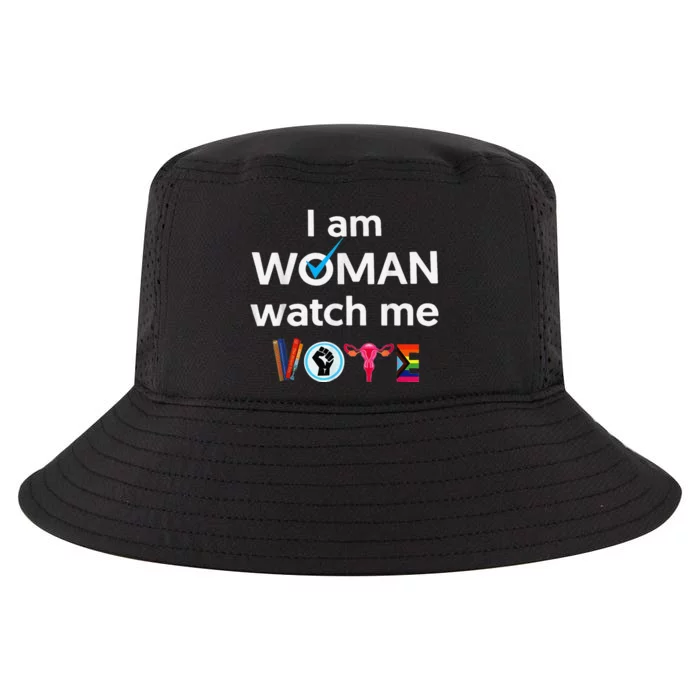 Funny I Am Woman Watch Me Vote Cool Comfort Performance Bucket Hat