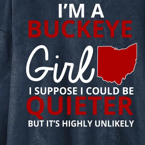 Funny I'm A Buckeye Girl Football Fan Hooded Wearable Blanket