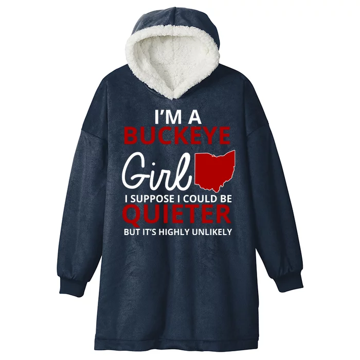 Funny I'm A Buckeye Girl Football Fan Hooded Wearable Blanket